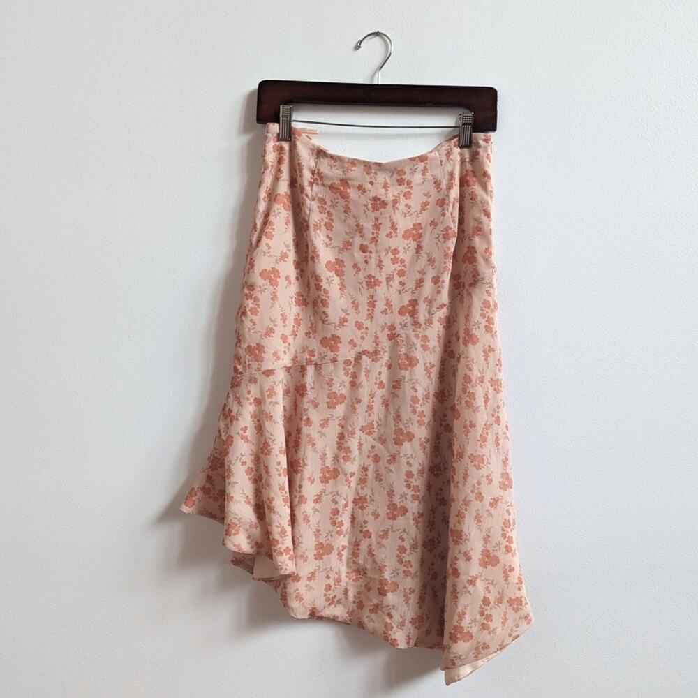 Motel Rocks Y2K Skirt XS Asymmetrical Brown Floral Womens
